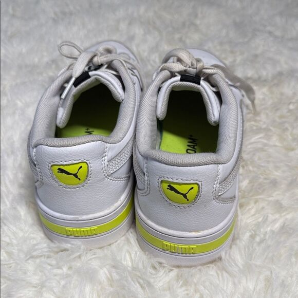 Puma White and Neon Sneakers - Picture 2 of 5